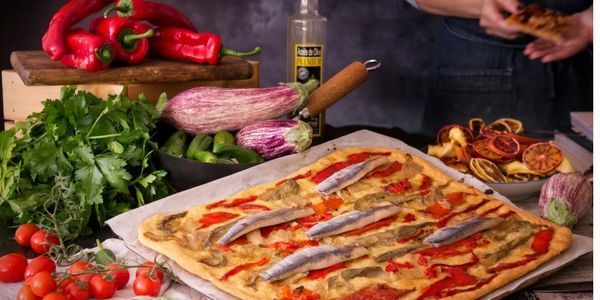 Coca de verduras